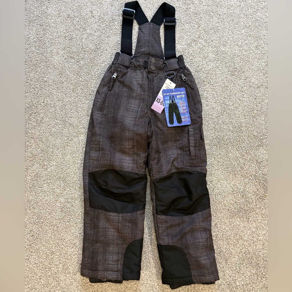 Weatherproof Kids Zip Off Suspenders Snow Pants